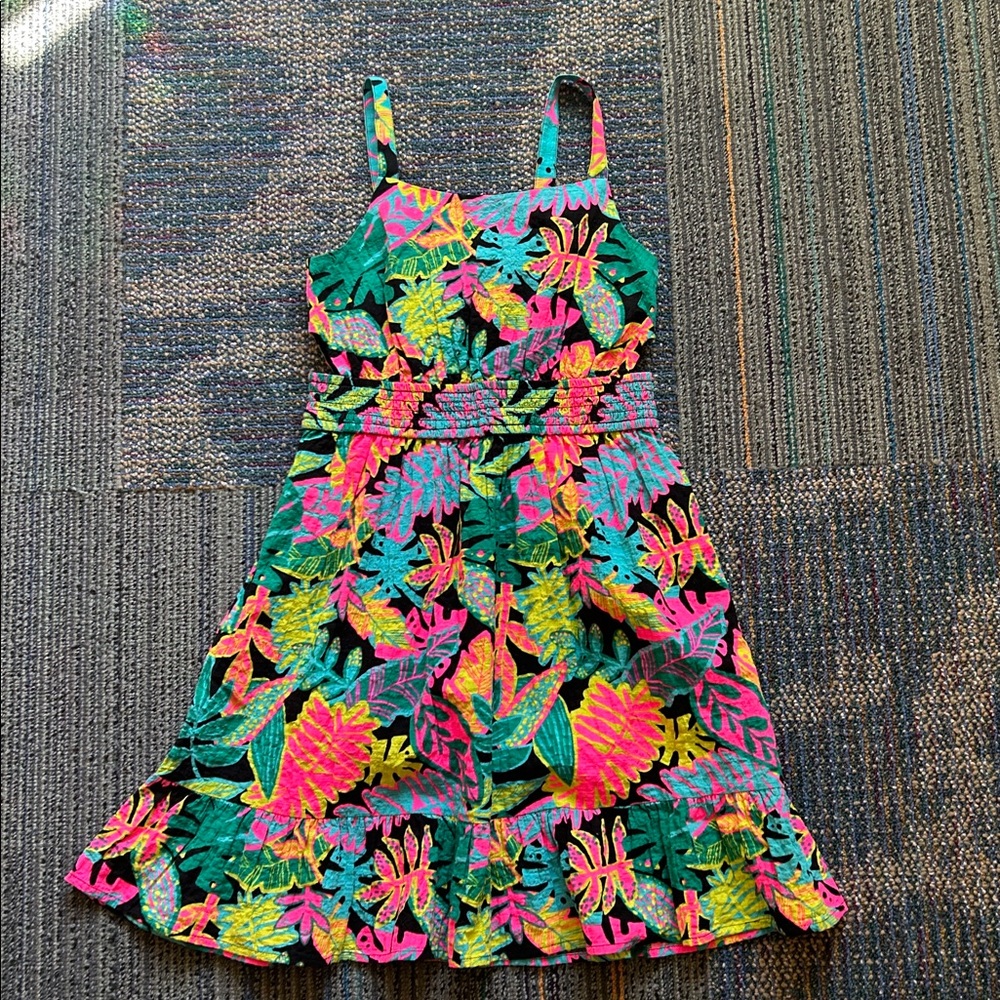 NWOTags Super Cute & Vibrant Tropical Print Dress with Side Cut Outs